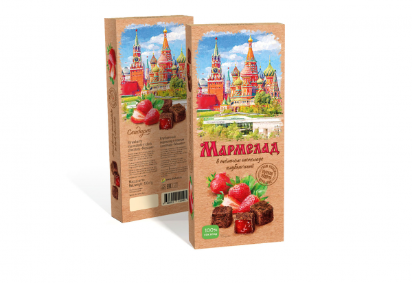 №2 Сладарт Мармелад Клубничный в темном шоколаде, 150г  в Берёзовском